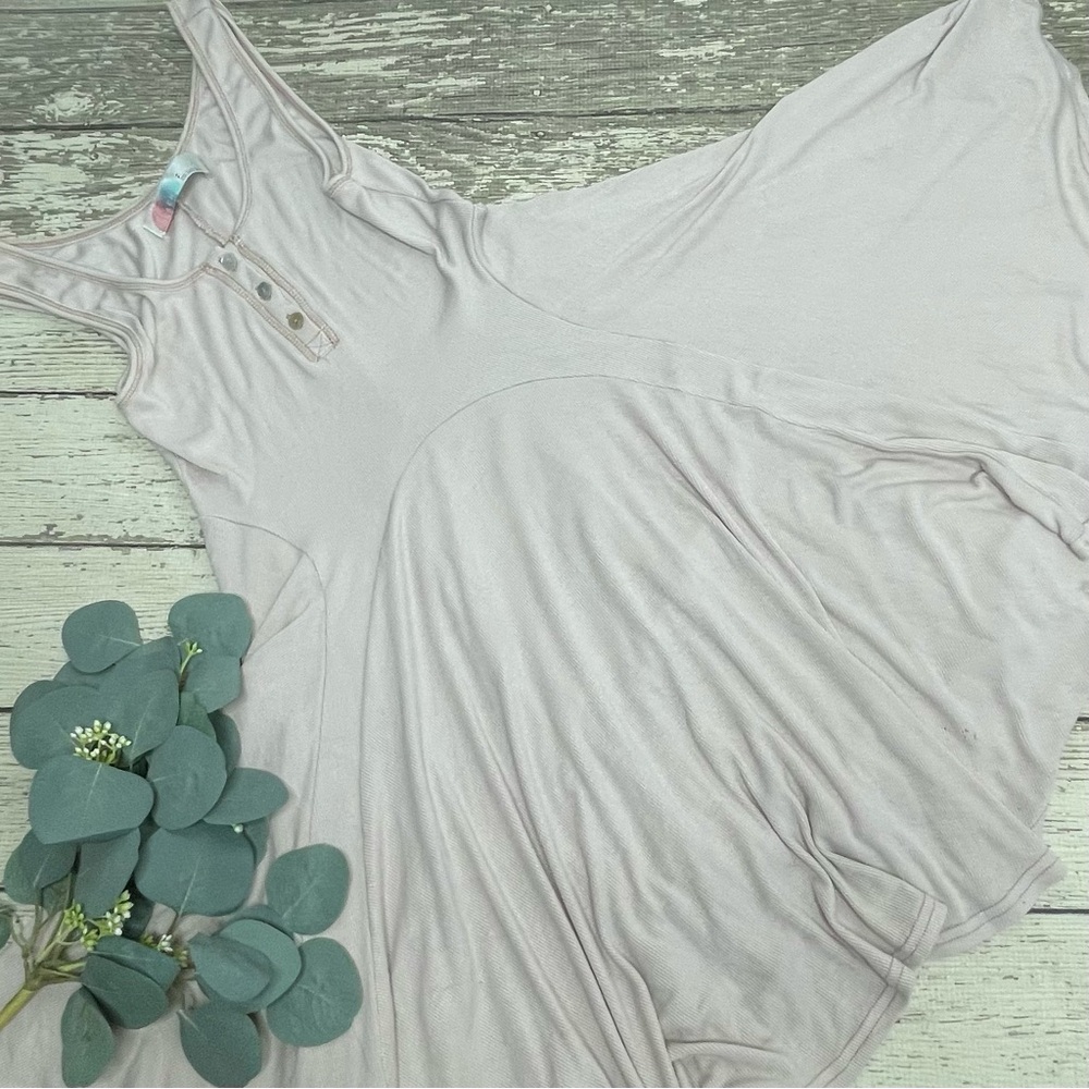 Free People Beach Sleeveless Henley Asymmetrical Dress
